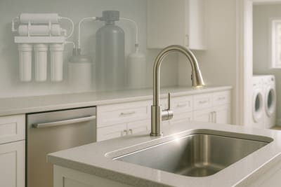 Whole-house water filtration system installed in a Ventura, CA home