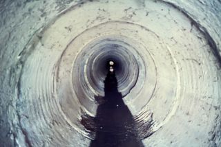 Trenchless sewer line replacement equipment in a Ventura, CA yard