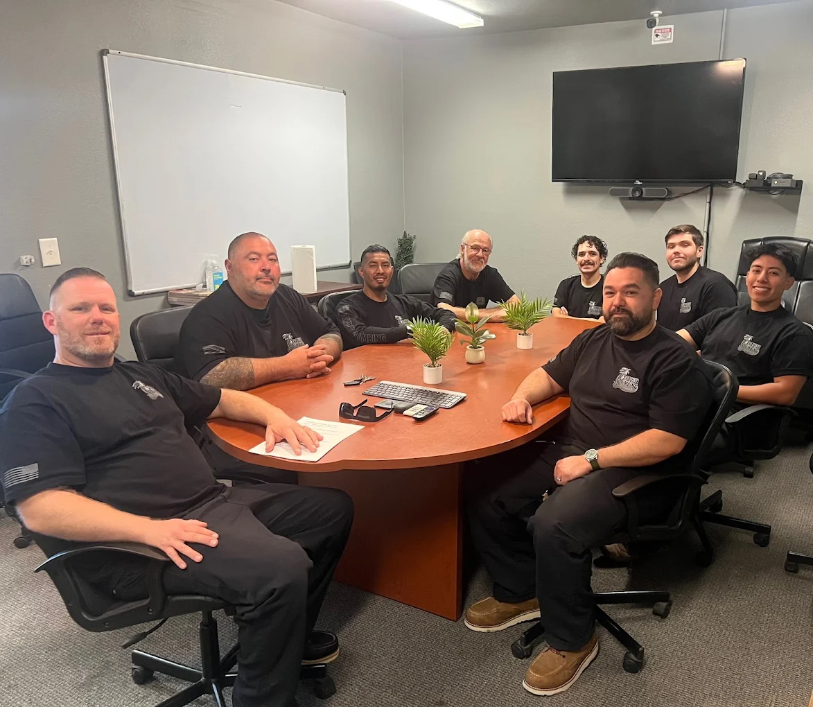 The AAA Paradise Plumbing & Rooter team gathered in the office in Ventura, CA — family-owned plumbing since 1976